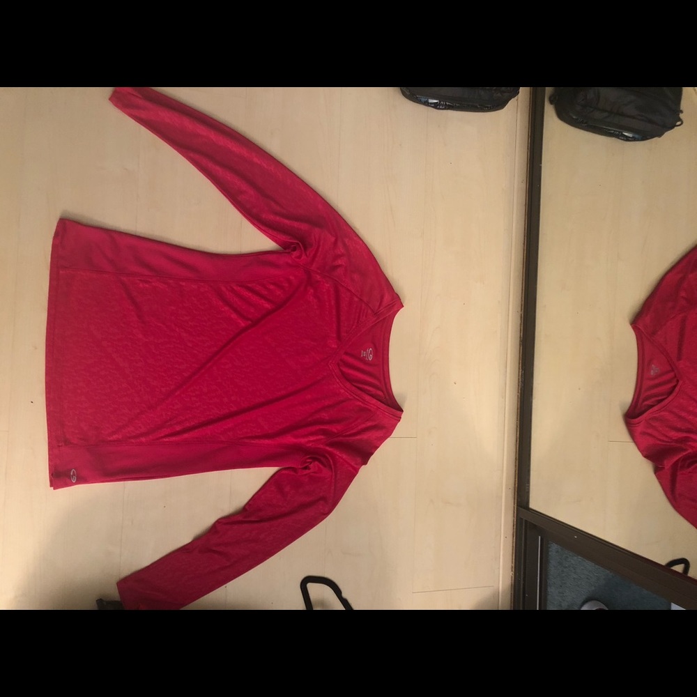 Pink long sleeve champion 9 workout top.